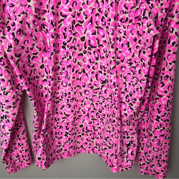Lilly Pulitzer Luxletic Half Zip Cheetah Print Justine Pullover - Picture 8 of 9